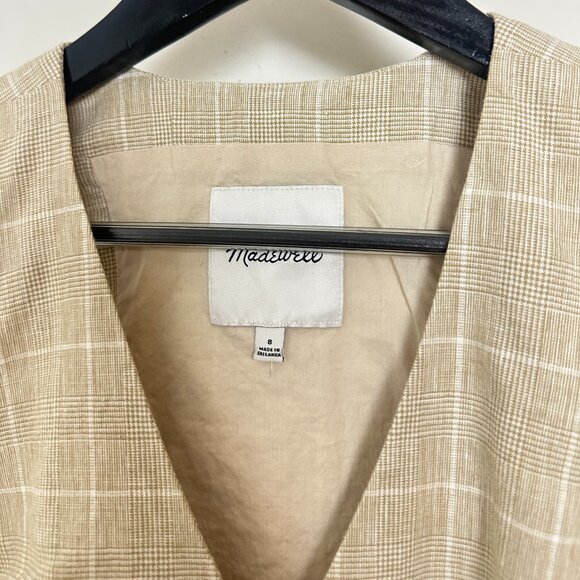 MADEWELL Linen Cutaway Vest in Neutral Size US 8 - Picture 4 of 8